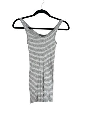 Vince Gray & White Striped Tank Top